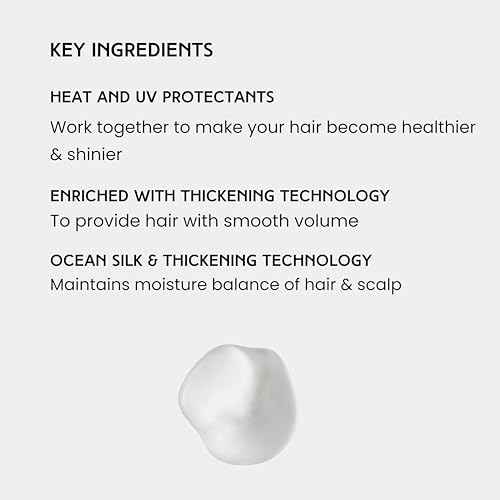 SACHAJUAN Thickening Hair Shampoo, Volumizing, Heat & UV Protectants, Shine & Smooth Volume, Paraben-Free