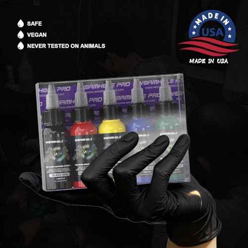 Tattoo Ink Set, Premium Long Lasting Vivid Color Vegan Tattoo Ink Pigment Kit Supplies Ink (5 Colors 1 fl oz)