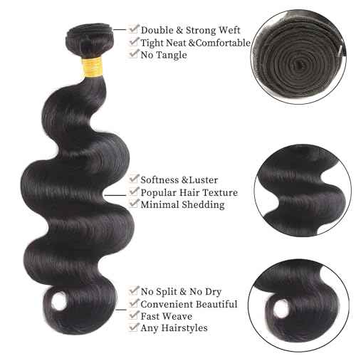12A Human Hair Bundles Body Wave Bundles Human Hair Raw Human Hair Bundles Virgin Bundles 100% Unprocessed Weave Bundles Human Hair Extensions Natural Color 26 Inch
