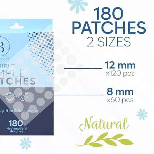Invisible Pimple Patches for Face (180 Count), Zit Patches for Blemishes, Hydrocolloid Bandages, Zit Stickers for Face - S/L Sizes
