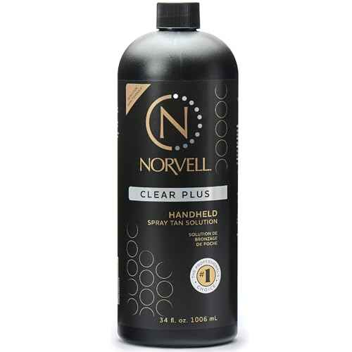 Norvell Premium Spray Tan Solution Clear Plus 1 liter ? Professional Sunless Tanning Formula for Natural Bronze Glow, Streak Free, Fast Drying, Long Lasting Color