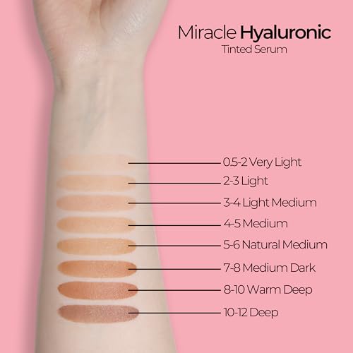 MCoBeauty Miracle Hyaluronic Tinted Serum, 0.5-2 Very Light, Hydration & Glow for Radiant Skin, Vegan, Cruelty Free Cosmetics