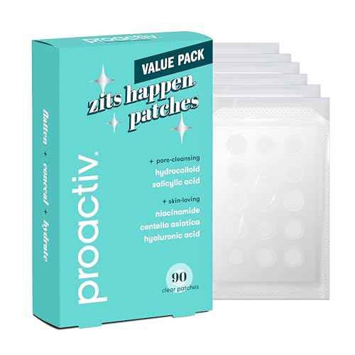 Proactiv Zits Happen¢ç Hydrocolloid Acne Patches, Pimple Patches for Face and Back Acne with Pore Cleansing Salicylic Acid, 90 Count