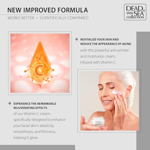 Dead Sea Collection Night Cream for Face with Vitamin C, Dead Sea Minerals, and Vitamin E ? Anti Aging Nourishing Skin Care Moisturizer to Reduce Wrinkles (1.69 fl. oz)