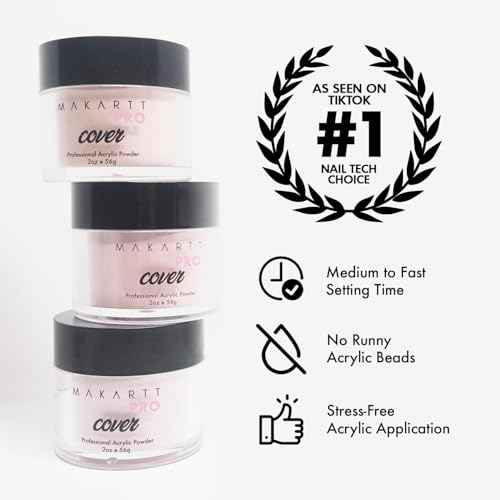 MakarttPro Acrylic Powder - 56g/2oz Nail Cover for Extension, Perfect for Professional Private Nail Technicians - Color: Cherry Mist