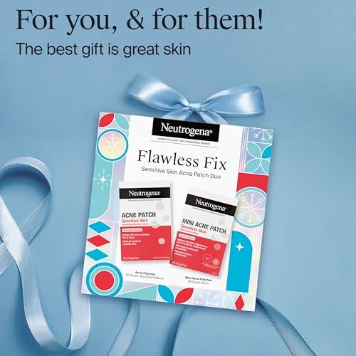 Neutrogena Flawless Fix Sensitive Skin Acne Patch Duo Set, Hydrocolloid Pimple Patches to Protect and Shrink Pimples Overnight, Includes 30 Count Variety Pack & 36 Mini Patches, 66 Count
