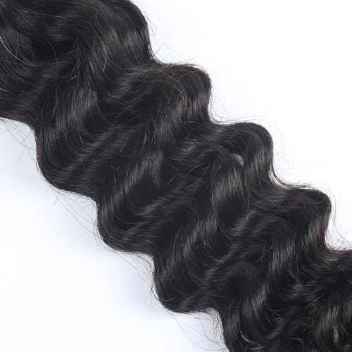 Odir 20 Inch Deep Wave Bulk Human Hair for Braiding No Weft 100% Unprocessed Brazilian Curly Braiding Human Hair Extensions Wet and Wavy Human Braiding Hair for Boho Braids 2 Bundles 100g