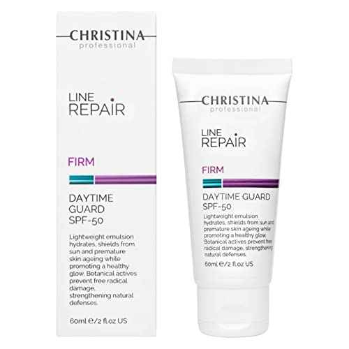 Christina Line Repair Firm Daytime Guard SPF 50 - Lightweight Emulsion Facial Sunscreen with Botanical Actives - Face Sunscreen with UV Sun Filters, Hyaluronic & Resveratrol