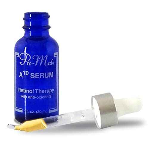 Pro-Med Retinol Therapy Anti-Aging Serum Pure Retinol with Vitamin A, C, E, Pro-Med Q10 & Avocado Oil Preservative-Free Hydrating Collagen Boosting Wrinkle Reducing 1 oz