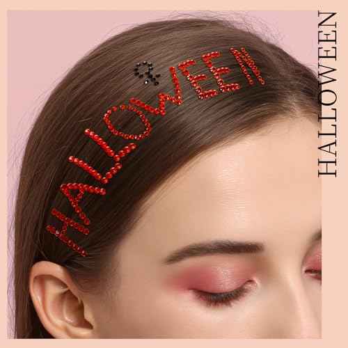 Teenitor Red and Black Face Gems Black Face Rhinestone Makeup Festival Face Jewels Red Stick On Gems, Self-Adhesive Rhinestone Set for Halloween Makeup
