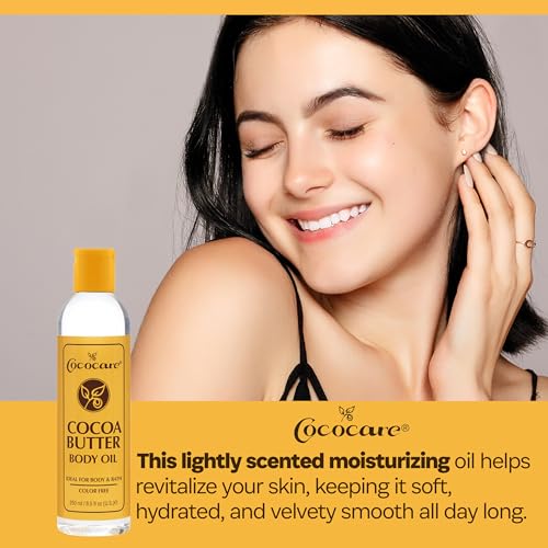 Cococare Cocoa Butter Body Oil - Lightweight and Fast Absorbing - 8.5 Fl Oz