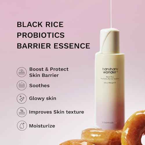 haruharu Wonder Black Rice Probiotics Barrier Essence, Skin Flooding & Layering, Strengthens Skin Barrier, Moisturizes, Glowy Radiant Skin, Ceramide & Panthenol, Holiday Stocking Stuffer, 4.05 fl.oz