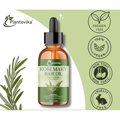 Rosemary Oil for Hair Growth, Enriched with Jojoba, Castor, Argan, Peppermint & Lavender Oils, Scalp & Hair Strengthening Treatment, 1.69 oz