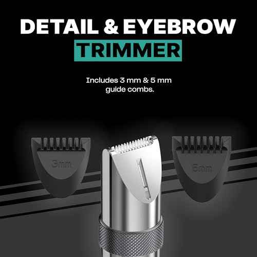 Conair Men Ear, Nose and Eyebrow Trimmer, Patented 360¡Æ Bevel Blade for No Pulls, Nicks or Cuts Guaranteed, Nose Hair Trimmer for Men, Non-Slip Grip, 5-Piece Kit with Travel Case