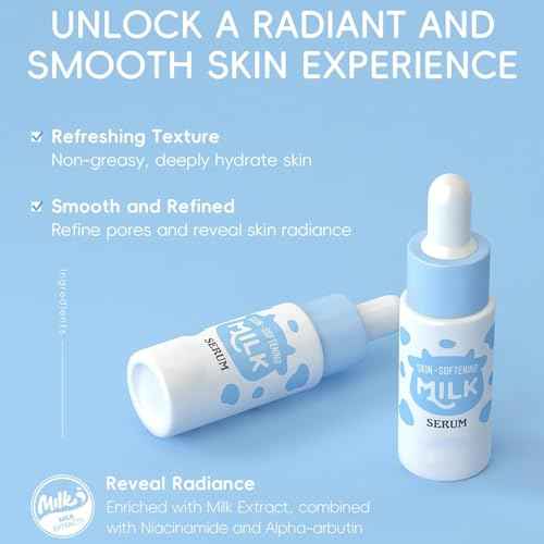 Milk Skincare Set, Milk Skin Care Products Skin Care For Teens 10-12, Natural Milk Extract Girls Skin Care For Kids Age 8-12, Travel Size Skin Care Set, Skincare For Girls 10-12, Teen Skin Care