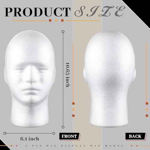 Thyle 10 Pcs Foam Wig Head Bulk Wig Display Mannequin Head Stand Model Foam for Style, Masks, Hats, Wigs, Salon and Travel, Halloween Decoration(Male)