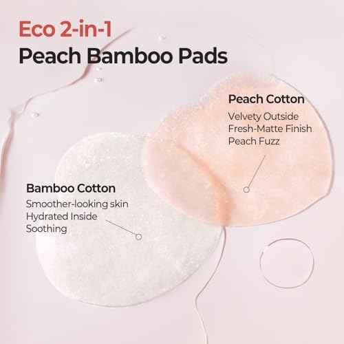 SKINFOOD Peach Cotton Zinc PCA Toner Pads, Korean Skincare for Dual Functional Hydrating,Soothing & Matte, Velvety Finish, Stocking Stuffers, Sebum Control for Sensitive, Oily, 5.64 oz (70 Pads)
