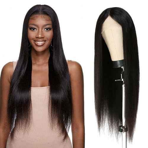 NEWMI 20 inch 13x6 Full Lace Frontal Wigs Human Hair 200 Density Straight Hair Natural Black 13x6 Lace Front Wig Human Hair Preplucked Unprocessed Remy Raw Virgin Hair Wigs for Black Women