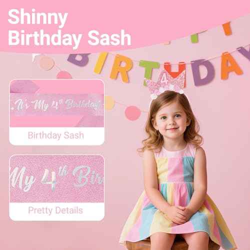 Birthday Tiara Crown with Sash for Party Decorations
