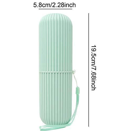 Honbay Portable Plastic Toothbrush Toothpaste Cup Case Box Holder Container for Travel (Green)