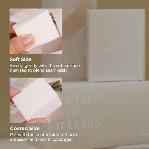 Piccasso Latex Square Makeup Sponges 6P ? High Elastic Face Sponges for Foundation, Soft Square Sponges for Makeup, Perfect for Detailed Coverage & Smooth, Seamless Application