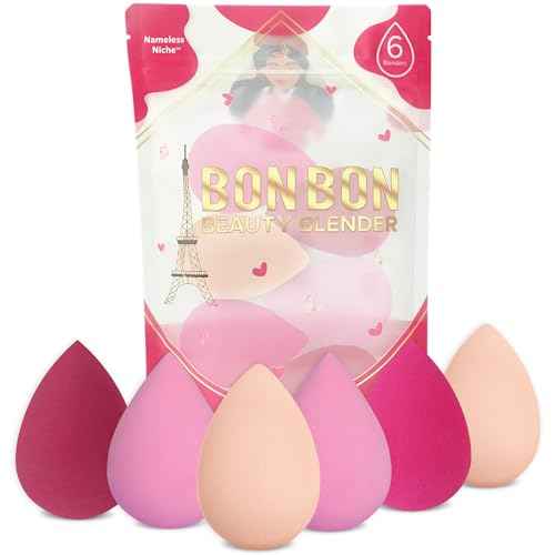 6Pcs Makeup Sponges for Foundation and Blending Powder, Cream and Liquid - Latex Free, Vegan and Super Soft Makeup Blender Beauty Sponges - Multicolored Beauty Blender Sponge Set | Dry & Wet Multi-Use