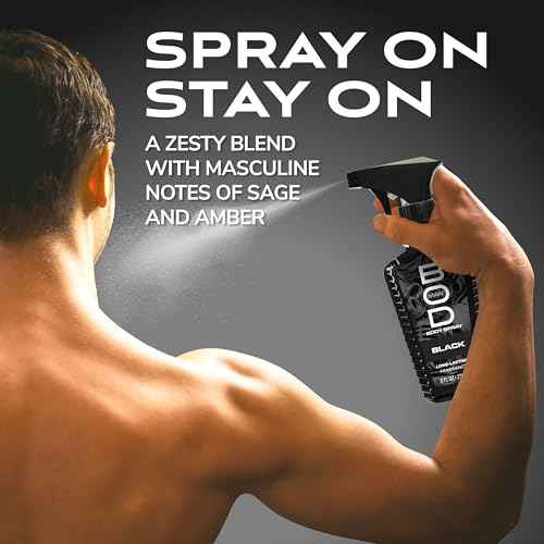 BOD man Fragrance Body Spray, Black, 8 fl oz (Pack of 2)