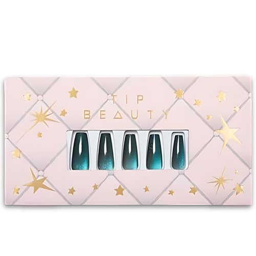 Tip Beauty Fake Nails Collections | 28 Faux Nails & Specialized Nail Glue | Quick Drying Professional Salon Quality Glue On Fake Nail Kit | Faux Nails for Women, (Coffin, Cash Money)