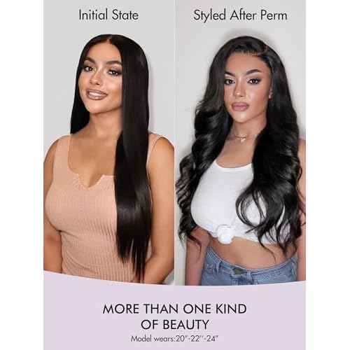 LUVME Human Hair Bundles 16 inch Straight Bundles Human Hair Extensions, 100% Brazilian Virgin Human Hair 1 Bundle, Unprocessed Double Weft 15A Grade, Soft & Full Natural Look for Black Women