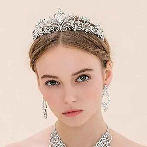 Princess Crown for Women, Crystal Queen Tiaras for Girls Bridal Hair Accessories Gifts for Birthday Wedding Prom, Bridal Party, Pageant, Halloween Christmas Costume