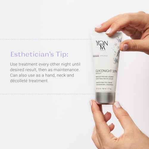 Yon-Ka Glyconight 10% Peel Masque Anti-Aging Face Mask, Skin Renewal for Wrinkles and Pore Reduction with Glycolic Acid