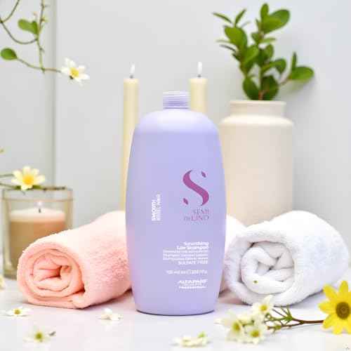ALFAPARF MILANO Semi Di Lino Smoothing Sulfate Free Shampoo - Anti Frizz Hair Care & Cleansing Shampoo to Revitalize Dry Hair & Restore Shine