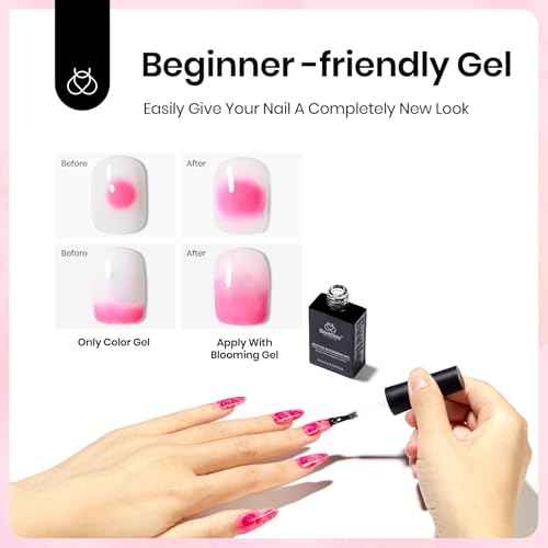 Beetles Blooming Gel, Blooming Gel Nail Polish Clear Uv Led Blossom for Spreading Effect Marble Natural Stone Watercolor Floral Print Soak off Diy Christmas Nail Art Design Manicure Gifts for Women