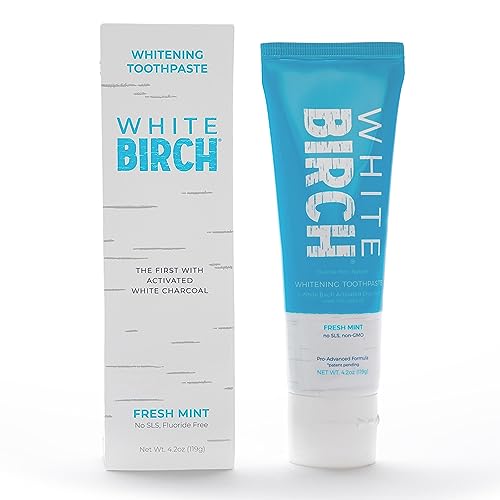 White Birch Activated White Charcoal Toothpaste Whitening - Professional Teeth Whitening Toothpaste Charcoal - Natural and No Fluoride Oral Care (Activated Charcoal Toothpaste)