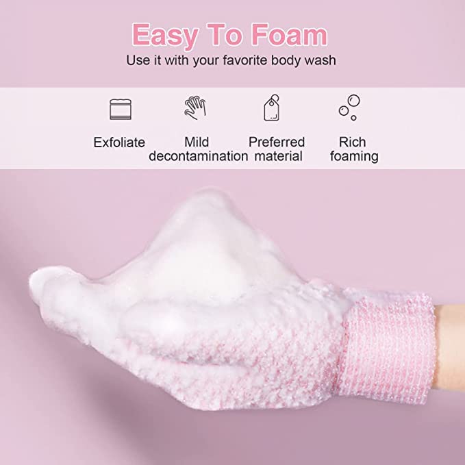 Yiclick Heavy Exfoliating Gloves, Exfoliating Body Scrubber for Bath Shower Exfoliation, Body Scrub Exfoliator for Dead Skin Remover, Exfoliate Sponge Loofah Washcloth Mitt Men Women