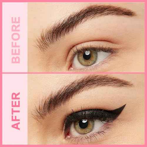 iMethod Liquid Eyeliner - Waterproof Eyeliner 2-in-1 Dual-Ended Eye Liner with Precise Brush-Tip and Thick Tip, Black Liquid Liner Pen, Matte Finish, Long Lasting, Smudge-proof, Transfer-proof