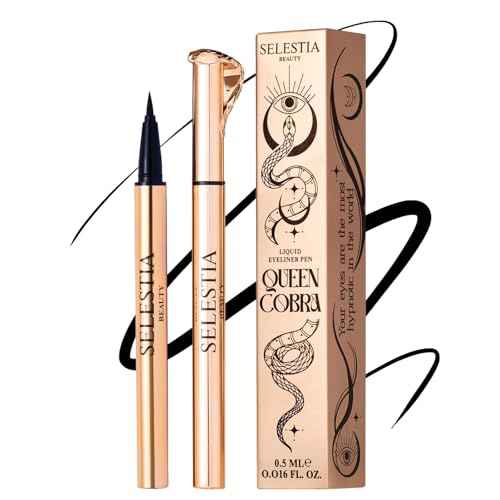 Black Liquid Eyeliner Pencil Queen Cobra ? Long-Lasting ? Quick-Drying, No Flaking ? Thin Applicator & Intense Color ? 0.016 fl.oz