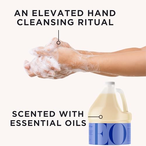 EO Liquid Hand Soap Refill, 1 Gallon, French Lavender, Organic Plant-Based Gentle Cleanser with Pure Essential Oils