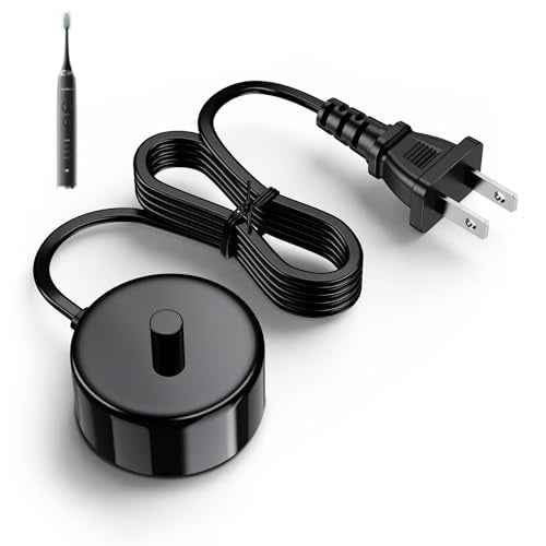 Electric Toothbrush Charger Base Compatible with AquaSonic Black/Vibe Series Tooth Brushes Replacement Waterproof Battery Charging Stand Power Adapter - Black