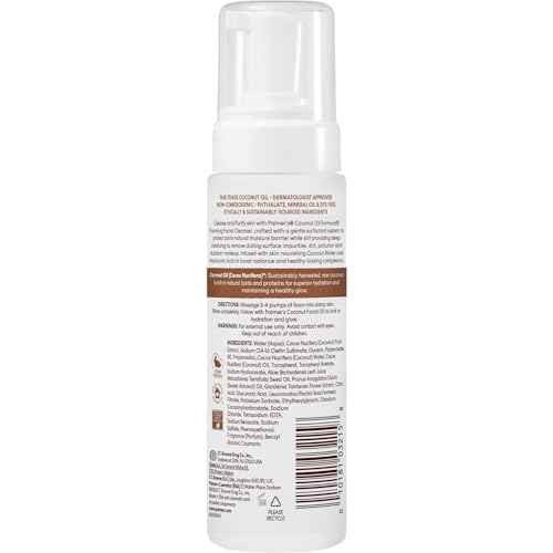 Palmer's Coconut Oil Formula Coconut Hydrate Foaming Facial Cleanser, 5 Fl Oz, Face Wash with coconut water, Hyaluronic Acid & Vitamin E, Gentle Cleansing, Purifying & Moisturizing Skin Care