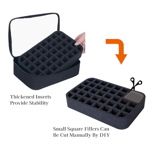 Small Clear Nail Polish Organizer Holds 40 bottles(15ml-0.5fl.oz) Nail Polish Case Multifunctional Nail Polish Bag organizer, Cosmetic Travel Makeup Bags for Women Black