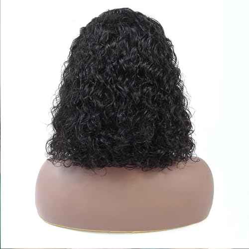 Curly Bob Wig Human Hair 13X4 Water Wave Lace Front Wig Human Hair Pre Plucked 250% Density Curly Bob Wigs for Women Natural Color 14 Inch¡¦