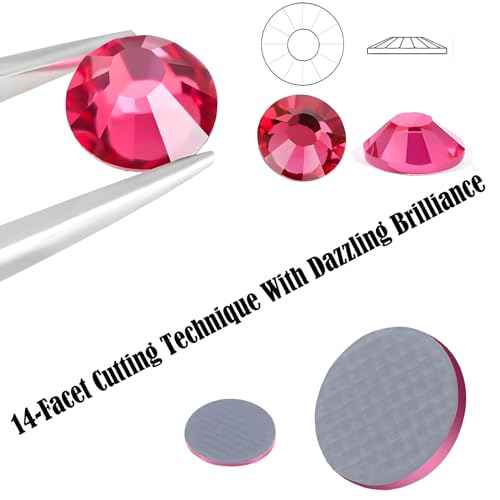 Hotfix Rhinestones Flatback Glass Rhinestone 288PCS SS30 5.8-6.2MM Round Gems for Nails Art Glitter Crystals Stone DIY Bags Clothes Shoes (Mixed Colors)