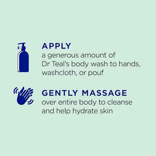 Dr Teal's Teal's Body Wash with Pure Epsom Salt, Glow & Hydrate with Avocado, 24 fl oz (Pack of 4)