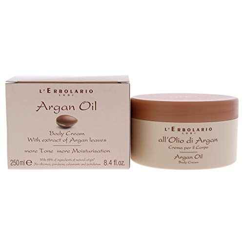L'Erbolario Body Cream - Moisturizing Body Butter for Dry Skin with Nourishing Shea Butter - Skin Care for Tone and Elasticity - Argan Oil - 8.4 oz