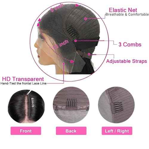 Deep Wave Lace Front Wigs Human Hair Pre Plucked 13x6 Curly Human Hair Wig 200% Density Wet and Wavy Glueless Wigs Human Hair Brazilian Deep Wave Wigs
