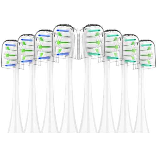 Replacement Toothbrush Heads for Philips Sonicare - 8 Pack Soft Gentle Bristles Compatible with Most Sonicare Click-On Electric Toothbrushes (White)