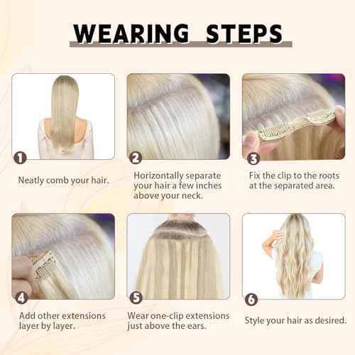 Sassina Clip in Hair Extensions Remy Human Hair 14 Inch Straight Human Hair Clip ins Extensions Golden Blonde to Medium Blonde Invisible Clip ins Full Head 8 Pcs with 18 Clips 90 Grams #P16/22