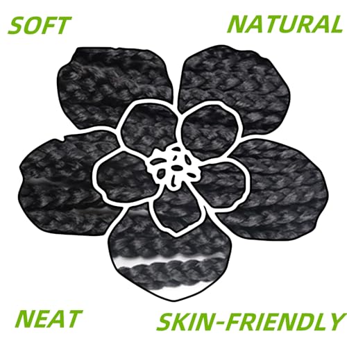 Goddess Box Braids Crochet Hair for Black Women 14 Inch Short Crochet Braids with Curly Ends Pre Looped 8 Packs Bohemian Style Goddess Box Braid Hair Extensions (1B)