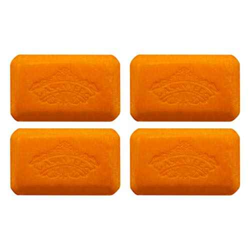 ASANTEE PAPAYA & HONEY Soap Bars with Vitamin C,E and Q10 Skin Cleansing 4.40 Oz (Pack of 4)